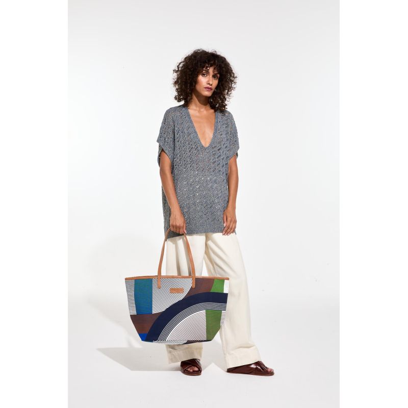 401 - Sac Mirae Ettore Bleu Vert Lot De 2