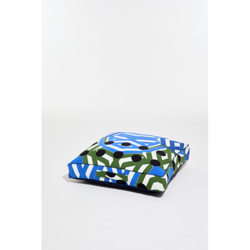 502 - CoussinBloom Bleu80/80/12 Cm Lot De 2