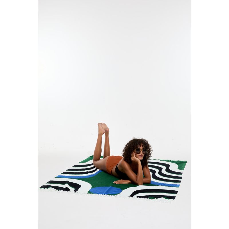 506 - PlaidNebuleuse Bleu Lot De 2