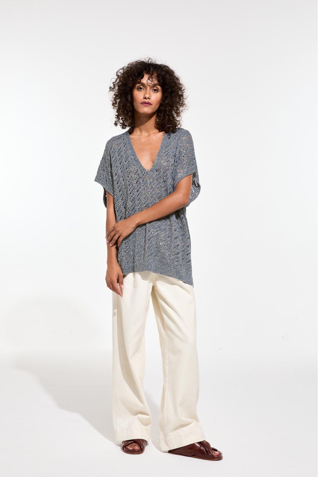 155 - Blue Grey Cris Flores Top Pack Of 2