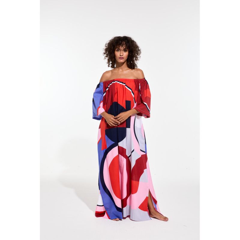 213 - Robe Palao Poesie Rouge Bleu Lot De 2