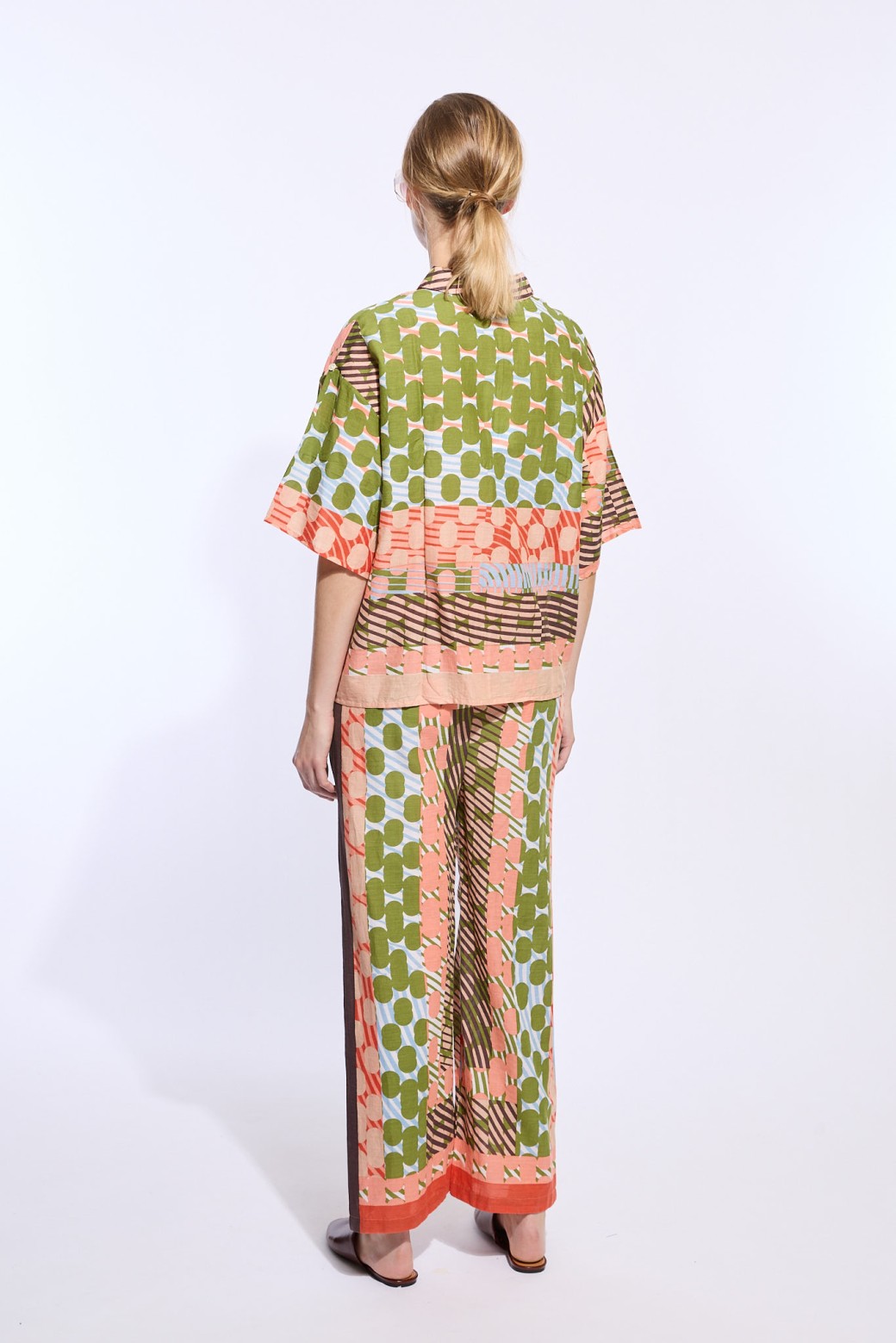 109 - Chemise Andrew Pollen Kaki Rose Lot De 2