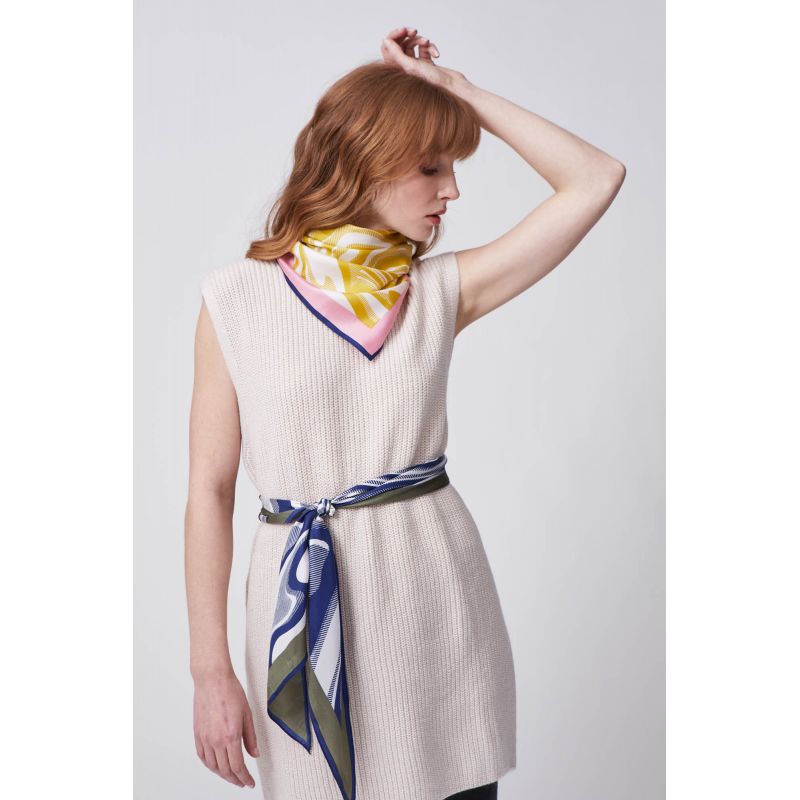 Foulard Wave Marine Miel