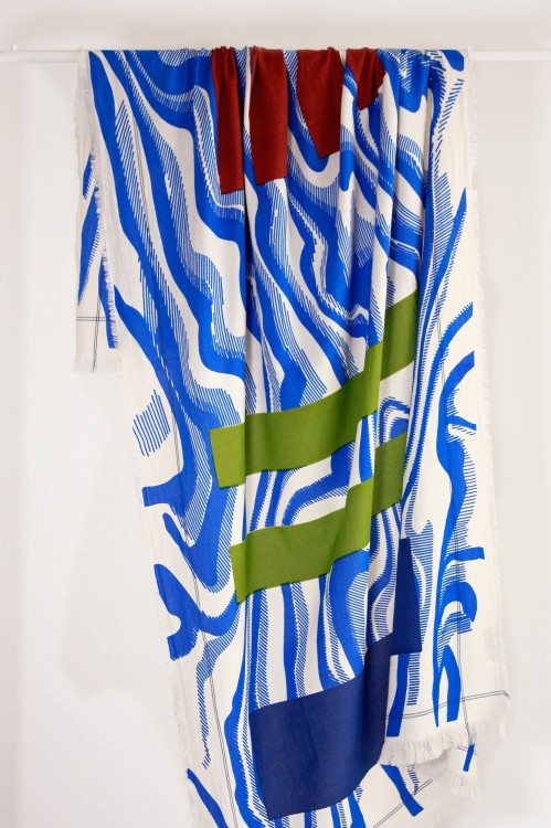 100 - Fouta Onde Bleu 2x