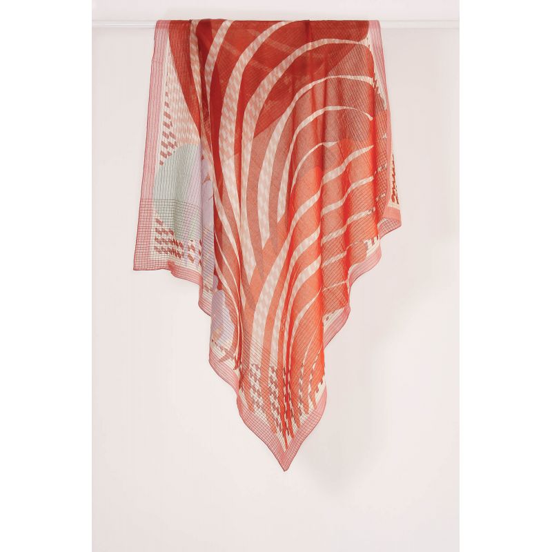 Foulard La Vague Grège 2x