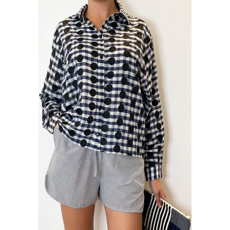 Chemise Rosalie Pois Marine 2x